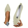 thumbnail image 3 of Xiaoxatg Leisure Women's Mesh Soft Sole Non Flat Pointed Toe Breathable On Lazy Shoes for Casual Outings Travel and Everyday Comfort 7 Beige, 3 of 5