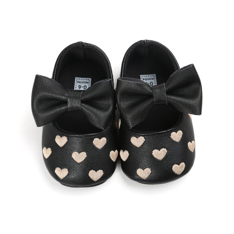 Baby Girls Mary Jane Flats Anti-Slip Rubber Sole Bow Toddler Princess Dress Shoes