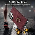 thumbnail image 2 of Nalacover for Samsung Galaxy S22 6.1 inch Wallet Back Case,Luxury PU Leather Soft TPU Anti-Drop Shockproof Two Card Slots with Finger Ring Holder Kickstand Ultra Slim Phone Cover.Winered, 2 of 8