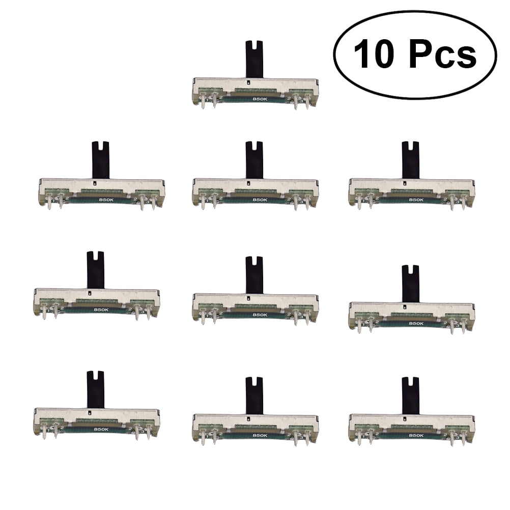 Hemoton 10 Pcs B50K 45mm Sliding Potentiometer Board Module Adjustable