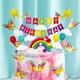 thumbnail image 5 of Juego de 23 piezas de decoración de pastel de mariposa, globo arcoíris de nube blanca, pancarta de feliz cumpleaños para niño y niña, cumpleaños infantil, 5 of 5