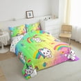 thumbnail image 3 of Cute Cat Comforter Set Gradient Rainbow King Bedding Set,Kawaii Pet Quilt Cartoon Animals Duvet Insert Love Hearts Crown Room Decor, 3 of 5