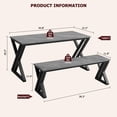thumbnail image 2 of Kojooin Kitchen Table with Benches, Dining Table Set for 4, Saving Space Dining Room Table Set for Kitchen, Dining Room, Apartment, Sturdy Metal Frame, 2 of 7