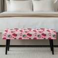 thumbnail image 5 of XYZCANDO Strawberry Pattern Rectangular Long Bench Protector, Dustproof Rectangular Long Bench Slipcover Soft Polyester Spandex Bench Seat Slipcover for Bedroom, 5 of 9