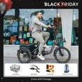 thumbnail image 3 of Addmotor Folding Electric Trike, 90MI Electric Tricycle for Adults, 750W 48V 20Ah, CITYTRI 3 Wheel Electric Bikes, Step-Thru Etrike with Rear Speed Differential & Parking Brake, E-310 Plus Red, 3 of 11