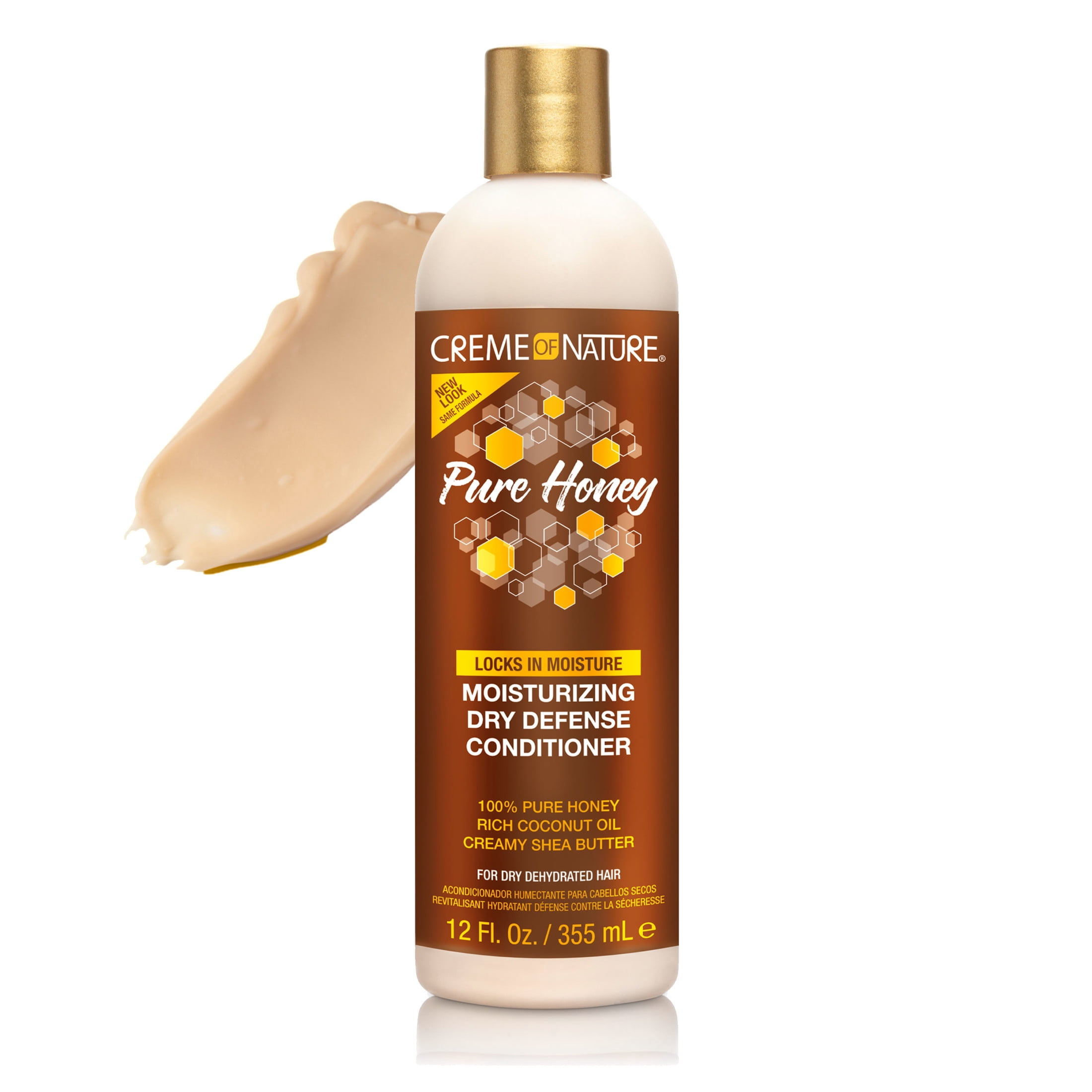 (3 pack) Creme of Nature Pure Honey Dry Defense Conditioner with Coconut Oil & Shea Butter, 12 fl oz