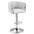 thumbnail image 5 of Velvet Swivel Bar Stools Set of 2, Adjustable Height 30-35 Inch, 360° Swivel, Metal Frame & Silver Base, Anti-Skid, Beige, 5 of 7