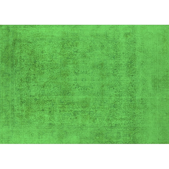 Ahgly Company Indoor Rectangle Oriental Green Industrial Area Rugs, 8' x 12'