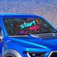thumbnail image 4 of Xixirimido Car Windshield Sun Shade Foldable Sunshade Front Window Cover Sun Visor for Trucks SUVs Sedan Universal Car Interior Accessories, Cyberpunk-style Graffiti, 4 of 8