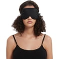 thumbnail image 4 of Máscara de dormir de seda con relleno contorneado para una comodidad sin presión, antifaz lavable para dormir (negro), 4 of 5
