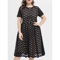thumbnail image 4 of Vestido Irfora Vestido de encaje de talla grande para mujer Vestido de noche de fiesta elegante de manga corta Vestido negro Irfora Vestido, 4 of 5