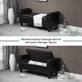 thumbnail image 5 of AVAWING Upgraded Armed Storage Bench, Leather Upholstered Ottoman for Living Room & Bedroom, Black, 5 of 8
