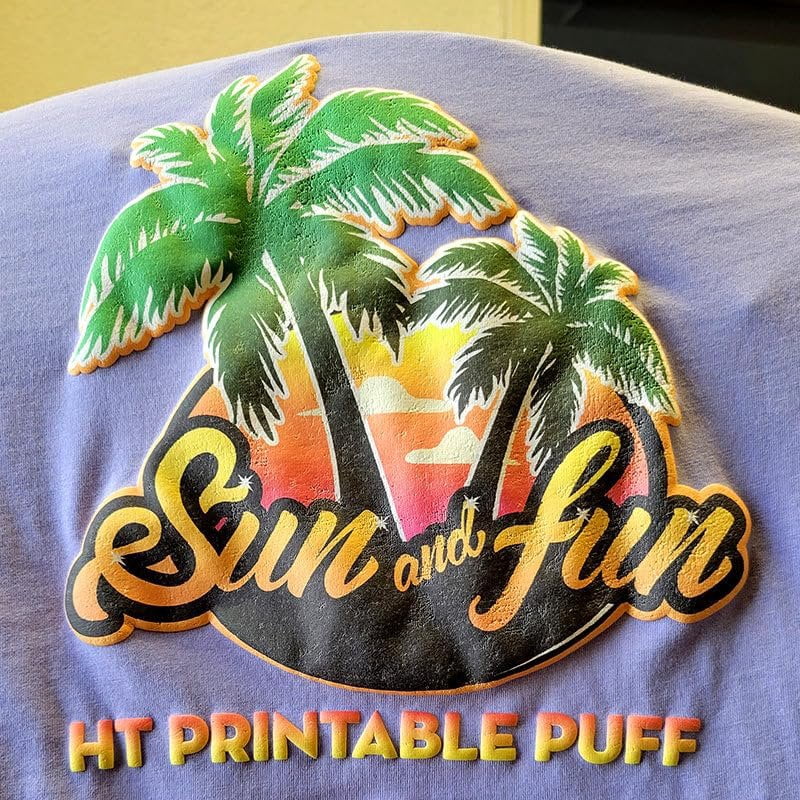Printable Puff Heat Transfer Vinyl White, 20" x 1 Yard - Iron on Vinyl for Shirts, 3D Puffy Heat Press Transfer Film