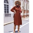 thumbnail image 6 of Zeagoo Fall Dresses for Women Long Sleeve Midi Dress Casual A Line Dresses Pleated Flare Dress with Pockets, 6 of 6