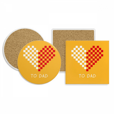 

Thanks Dad Return Heart Coaster Cup Mug Holder Absorbent Stone Cork Base Set