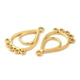 thumbnail image 2 of Ion Plating(IP) 304 Stainless Steel Chandelier Component Links Teardrop Golden 32x19.5x2.2mm Hole: 2.3mm & 1.8mm, 2 of 2