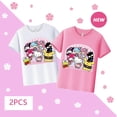 thumbnail image 2 of Sanrios-Camiseta de manga corta de Anime para padres e hijos, camiseta Kawaii de Hello Kitty, Kuromi Pochacco, Color verano, corazón Kawaii, regalo de cumpleaños, 2 of 4