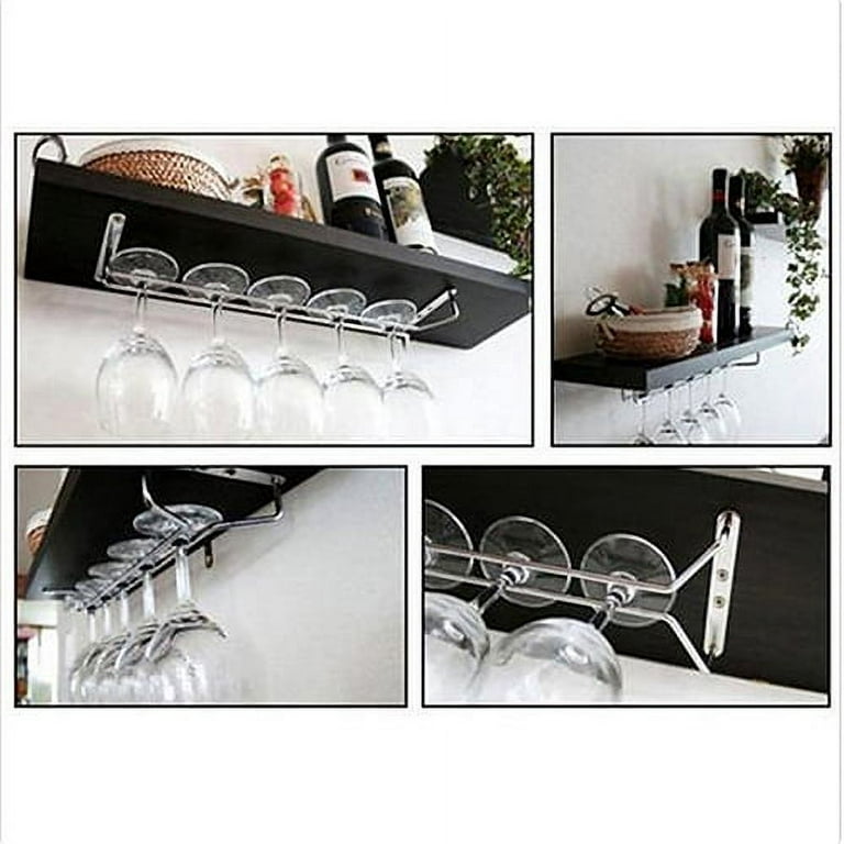Elegant Desktop Crystal Glass Stemware Rack/Rotate 8 Wine Glass Storage  Holder Stand Air Drying Rack (Silver)