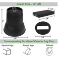 thumbnail image 4 of 4pcs Bed Risers 6 Inch Heavy Duty Round Furniture Risers For Bed Desk Table Sofa Couch Bed Lifts Ri, 4 of 5