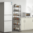 thumbnail image 4 of Roninkier 6 Tier Tall Slim Metal  Storage，Cart Rolling  with Lockable Wheels for Small Space, 4 of 8