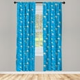 thumbnail image 4 of Ambesonne Cartoon Window Curtains, Fairies in the Sky, Each 28" W x 63" L, Azure Blue and Multicolor, 4 of 4