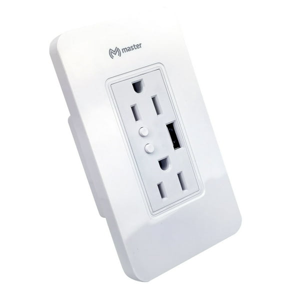 Contacto Inteligente Wifi De Pared Con 2 Usb Blanco Iot-wlsocket-w