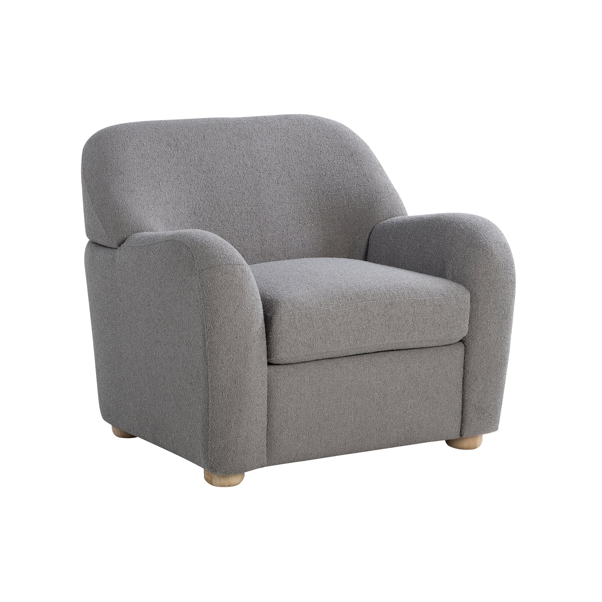 Studio Living Genifer Modern Arm Chair, Gray Boucle Fabric