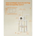 thumbnail image 2 of Cat Tree, 54.3-Inch Cat Tower with Scratching Posts, Hammock, Cat Cave, Padded Perches, Wooden Cat Condo, Cloud White, 2 of 7