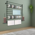 thumbnail image 2 of 12 Tier Wall Mounted Ribbon Rack for Craft Room Ribbon Organizer Rack Wrapping Paper Ribbon Holder Organizer Rack for Craft Room, Cake Shop, Flower Shop Black, 2 of 27