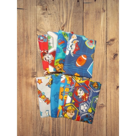 8 Fat Quarters - Assorted Marshall, Rubble, Chase, and Friends Paw Patrol Fat Qu (Single Bundle)