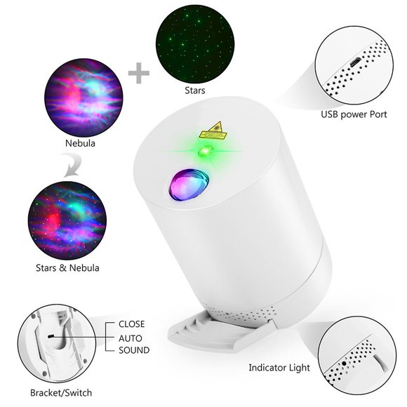 Star Sky Projector, Ocean Wave Galaxy Light with Remote Control, Nebula for Kids Room with Adjustable Speed and Brightness,Star Projector, LED Star