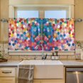 thumbnail image 2 of Yayeee Kitchen Curtains Set of 2 Light Filtering 57"x24" Over Sink Window Panels, Light Colorful Circles, 2 of 7