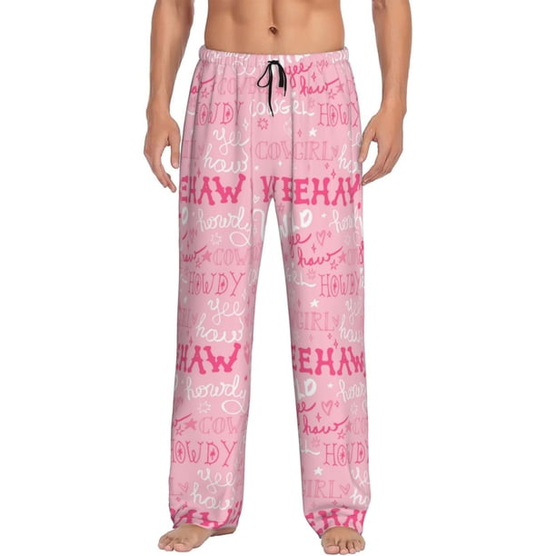 Fotbe Western Cowgirl Pantalones de Pijama para Hombre, Pantalones de Dormir, Pantalones de Casa con Cintura Ajustable y Bolsillos-XX-Large