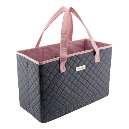 Brother Sewing Machine Case Everything Mary Deluxe Quilted Pink & Grey Sewing Machine Carrying Case - Sewing Machine Cover Case Tote Bag for Brother, Singer, Standard Size Machines - Sewing Bag with Handles for Travel ()