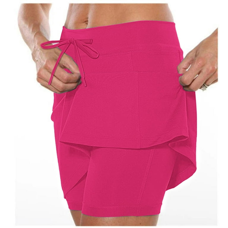 GIPQJK Active Skort for Women Athletic Stretchy Waist Flowy Soild