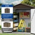 thumbnail image 5 of Uforic 6 Ft x 4 Ft Outdoor Tool Shed with Air Vents & Lockable Doors for Bikes & Tools, Brown, 5 of 6