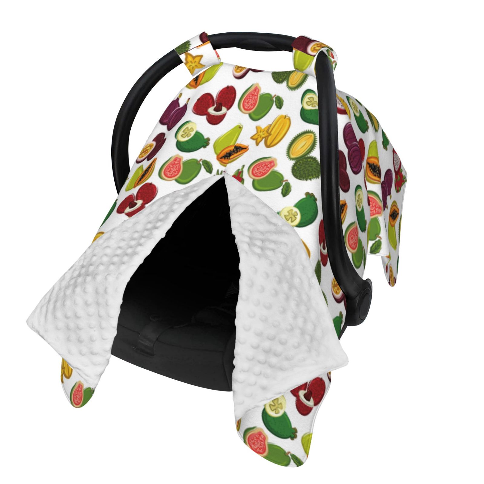 Naloa Colorful Fruits Baby Car Seat Cover, Breathable Baby Carrier Cover, Multiuse Baby Carrier Cover & Nursing Breastfeeding Cover