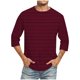 thumbnail image 1 of Camisas de Manga Larga para Hombres Imprimir Casual Cuello Redondo Blusa de Manga Corta, Camisas de Lino para Hombres, 1 of 4
