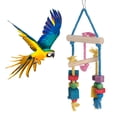 thumbnail image 1 of Colorful Wood Block Biting String Cotton Rope Balance Hanging Chewing Playing Bird Toy Parrots Swing Supplies Accessory, 1 of 9