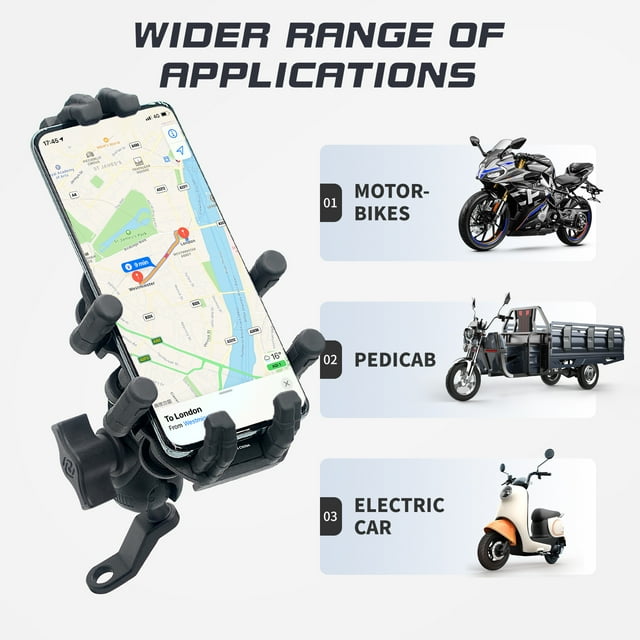 Phone Mount,Adjustable Rotation With Vibration Dampener Motorbike Rearview Mirror Mount With Vibration Rearview Mirror Mount Dampener Cell Adjustable Cell Mount Clamp Mount Clamp Handlebar Mewmewcat