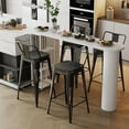 30" Metal Bar Stools Industrial Counter Height Barstools Kitchen