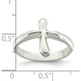 thumbnail image 4 of Sterling Silver Vertical Tiny Freeform Cross Ring (Size 7) Made In India qr610-7, 4 of 5