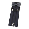 thumbnail image 2 of Tirantes para hombre, conjunto de pajarita, tirantes ajustables en forma de Y con Clips, banda elástica, pantalones, tirantes para fiesta de vestido gris oscuro, 2 of 9