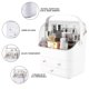 thumbnail image 3 of Organizador de Cuidado de la Piel,caja de almacenamiento con cubierta última intervensión de polvo, asa portátil, impermeable abierta deVitrinas cosméticas multifunción para (rosa), 3 of 7