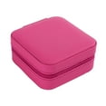 thumbnail image 1 of Joyero con espejo para mujer, caja de almacenamiento de joyas, organizador de exhibición de joyas Rosa roja, 1 of 9