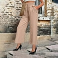thumbnail image 2 of Kvture Women's Capri Pants Drawstring Casual Palazzo Trousers with Pockets Loose High Waisted Wide Leg Lounge Pants Khaki L, 2 of 6