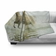 thumbnail image 3 of Horses Soft Flannel Fleece Throw Blanket, Camargue Horses in Water Oldest Breed Southern France Origin Photo, Cozy Plush for Indoor and Outdoor Use, 50" x 70", White Beige, by Ambesonne, 3 of 6