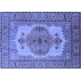 thumbnail image 1 of Ahgly Company Machine Washable Indoor Rectangle Oriental Blue Industrial Area Rugs, 8' x 12', 1 of 4