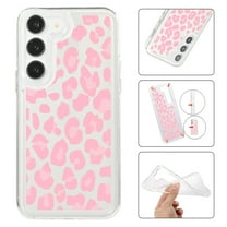 Feishell Case For Samsung S22 Cute Leopard Print Pattern Soft TPU Rubber Bumper Shockproof Anti-Scratch Slim Phone Cover Support Wireless Charging For Samsung Galaxy S22, Pink