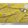 thumbnail image 3 of Soimoi Yellow Cotton Poplin Fabric Roses & Ranunculus Floral Print Fabric by the Yard 58 Inch Wide, 3 of 3